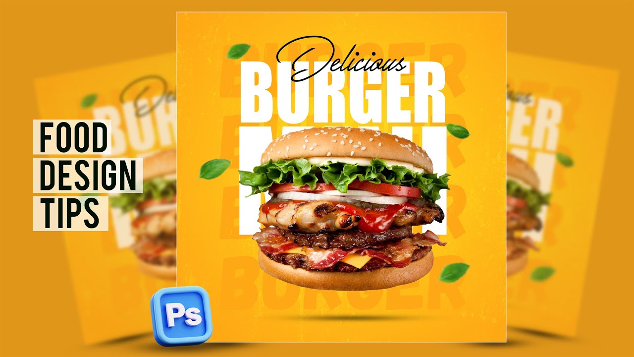 How to Design a Burger Social Media Post in Photoshop