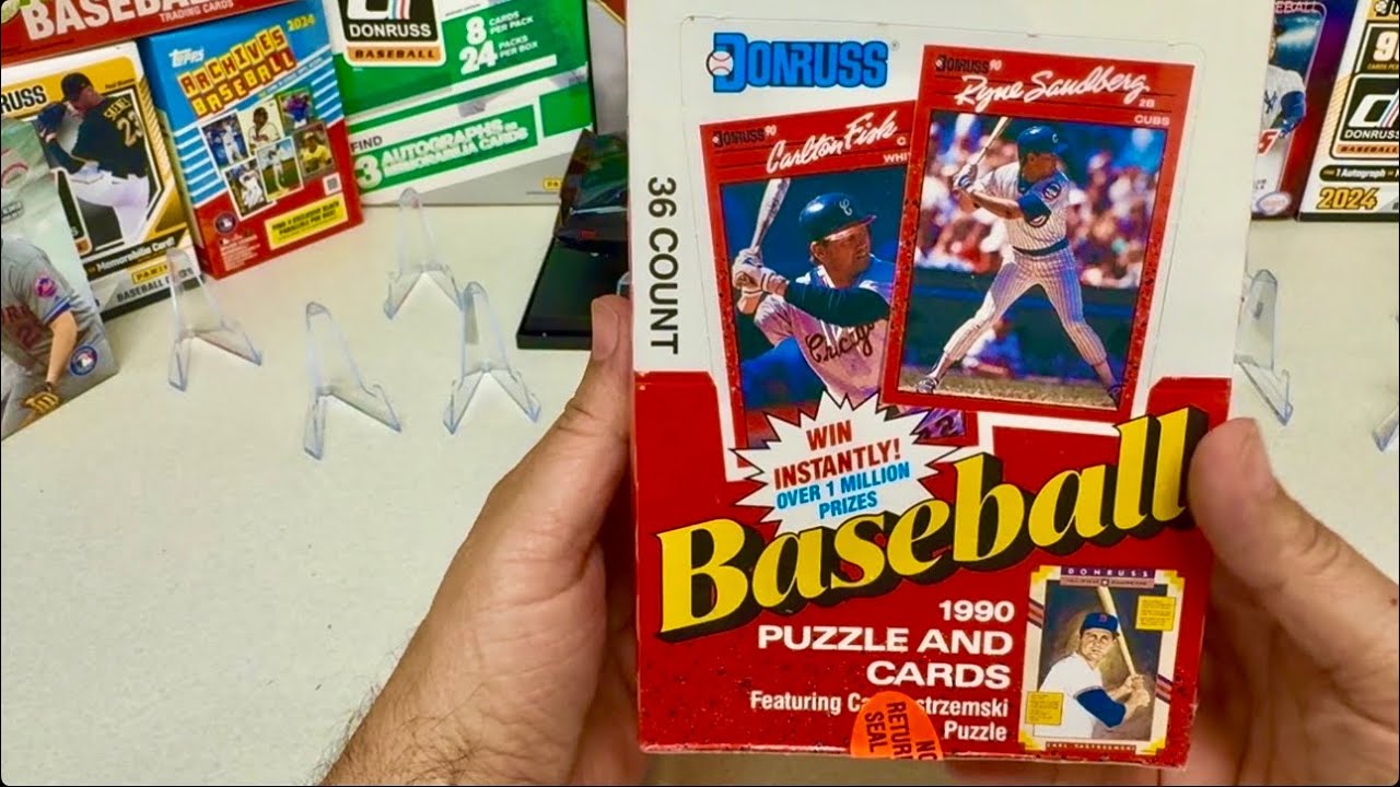 Ripping a 1990 Donruss baseball wax box. Junk Wax! Ken Griffey Jr rookie!