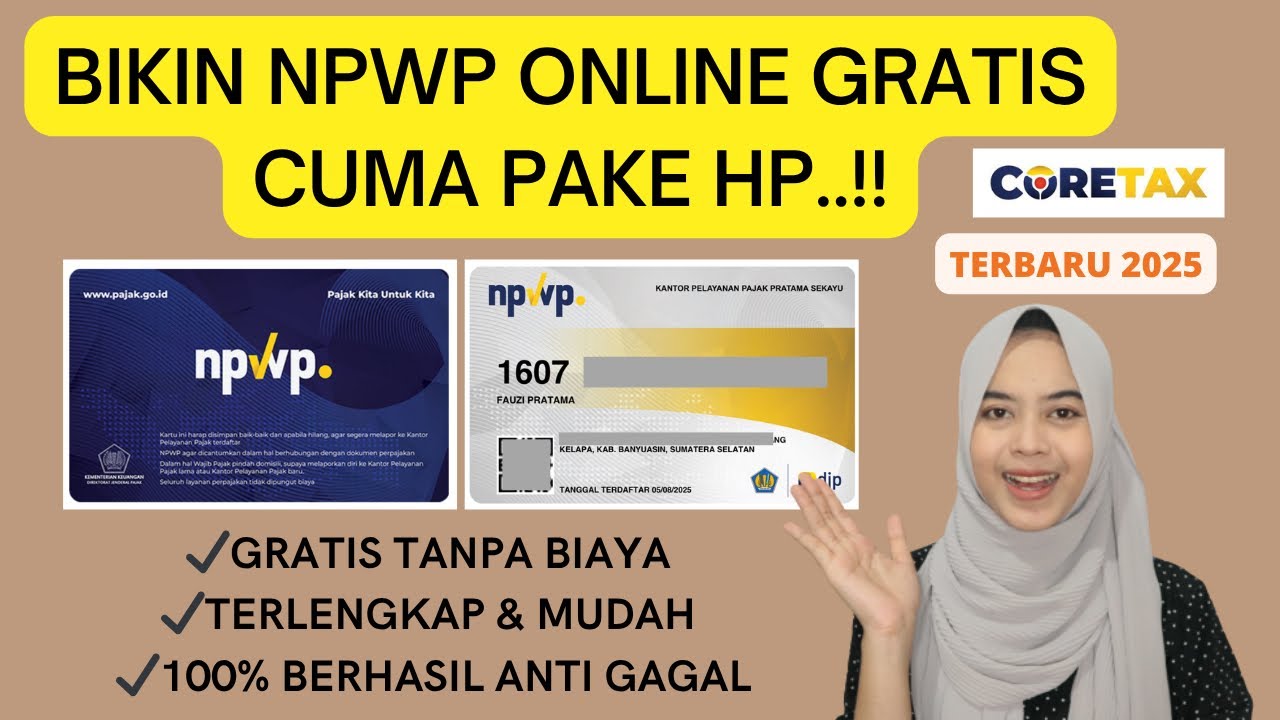 GRATIS!! CARA MEMBUAT NPWP ONLINE CUMA PAKAI HP TERBARU 2025 | TUTORIAL DAFTAR NPWP ONLINE CORETAX
