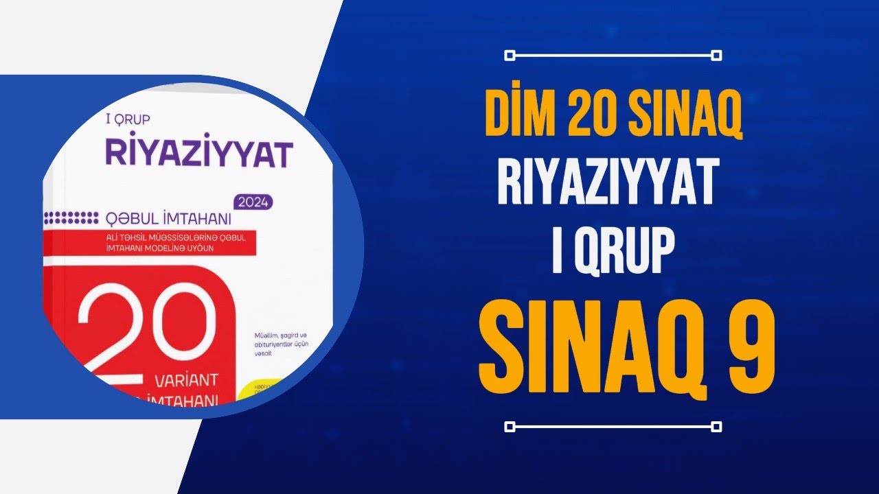 dim 20 sınaq I qrup riyaziyyat sınaq 9