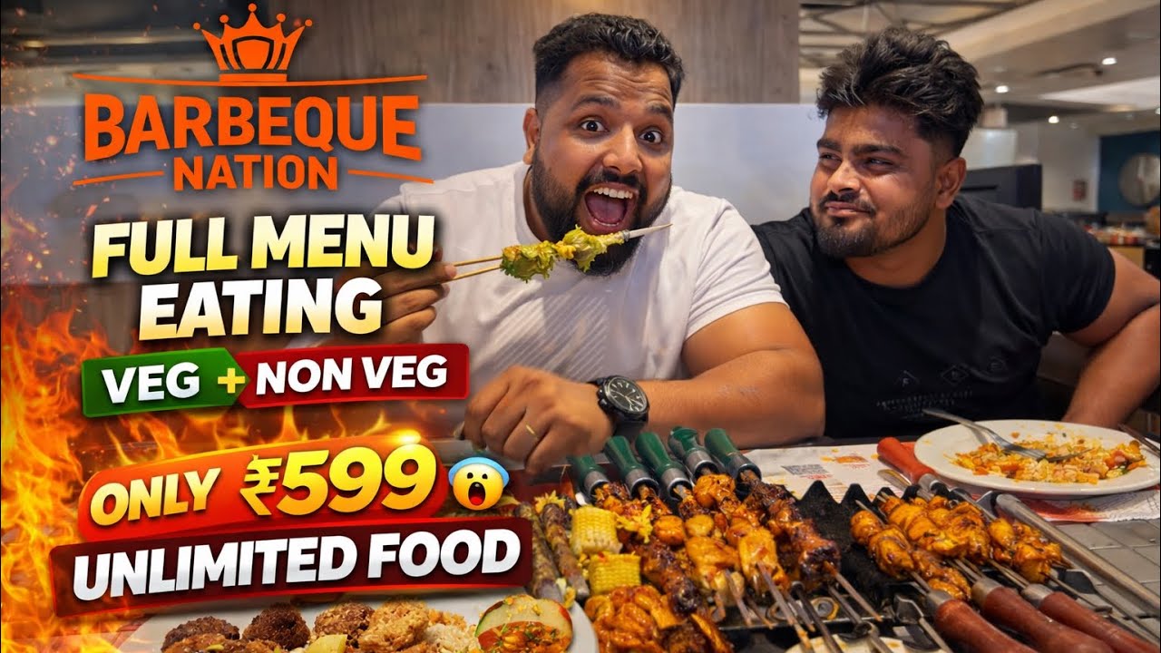 👉 ₹599 में Unlimited Buffet 😱 Barbeque Nation Patna | Full Menu Eating | Veg + Non Veg 🔥