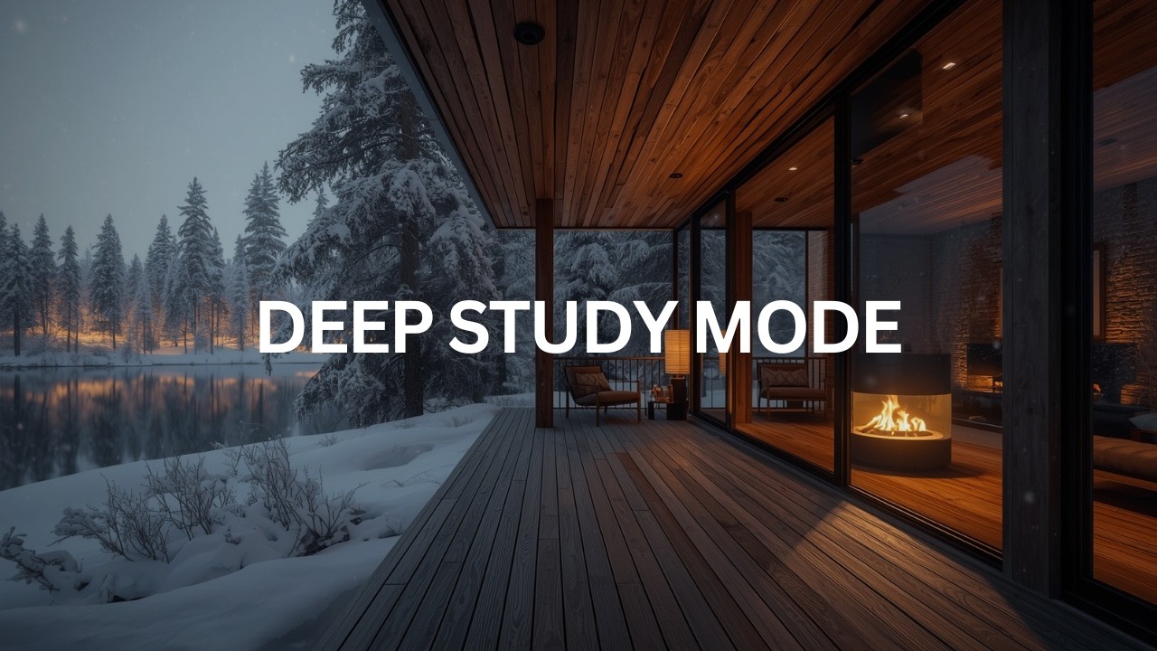 Study Jazz 2026 ❄️ Deep Concentration Music with Cozy Winter Porch Fireplace