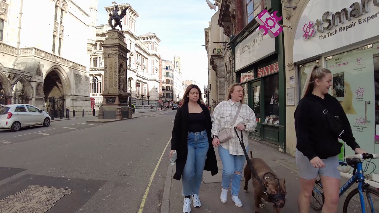 Walking around Temple, Strand, Fleet Street, Queen Victoria, Threadneedle, City of London Tour 4K