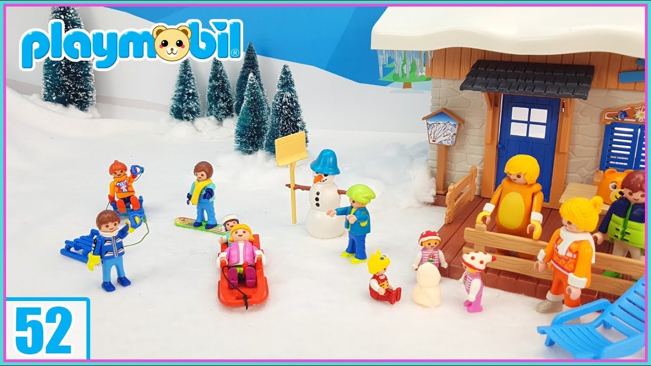 Playmobil 52 - Vacaciones en la nieve, Leo y los bebés encuentran un oso!!!