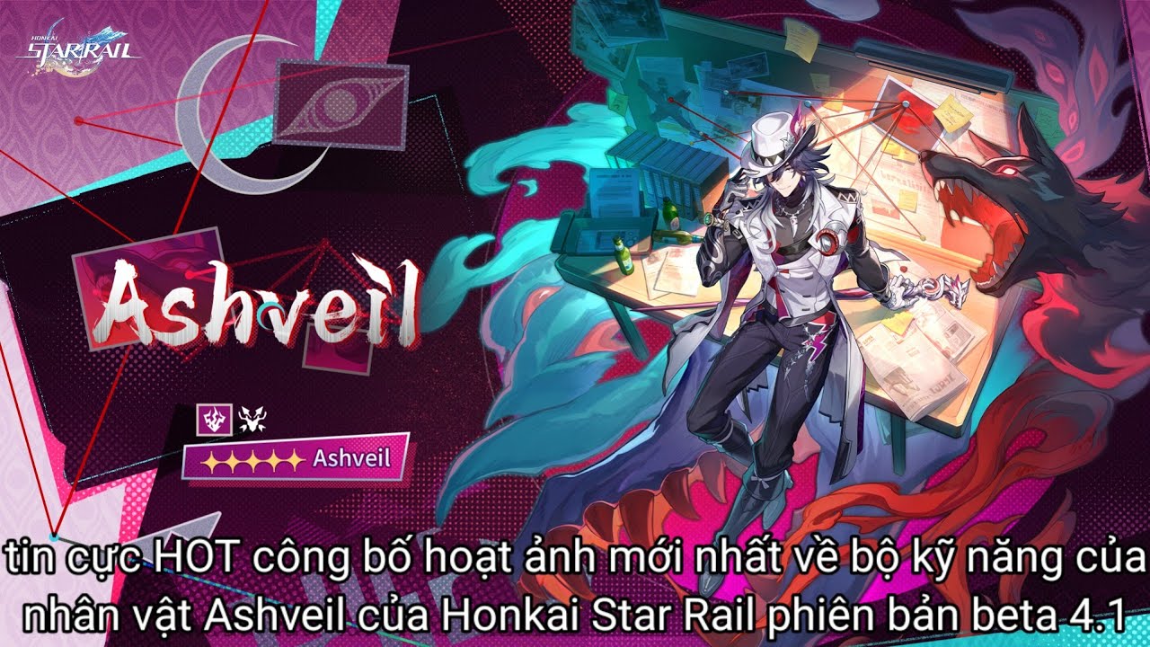 reaction video hoạt ảnh bộ kỹ năng của nhân vật Ashveil trong Honkai star rail phiên bản beta 4.1