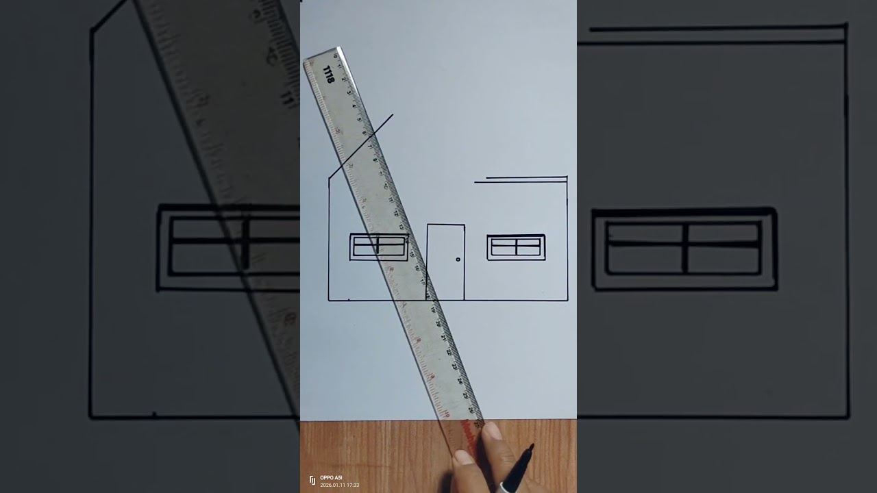 Cara menggambar rumah yang mudah bagi pemula|| draw House simple
