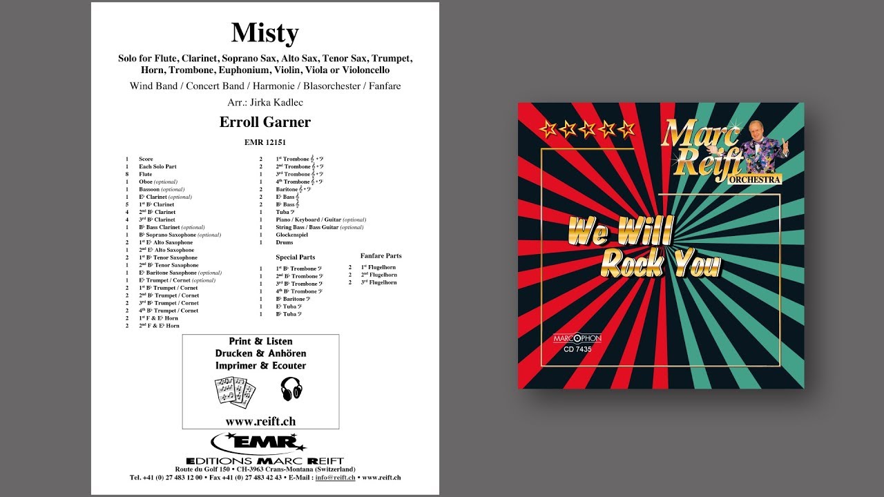 Erroll Garner: Misty - Editions Marc Reift - for Concert Band