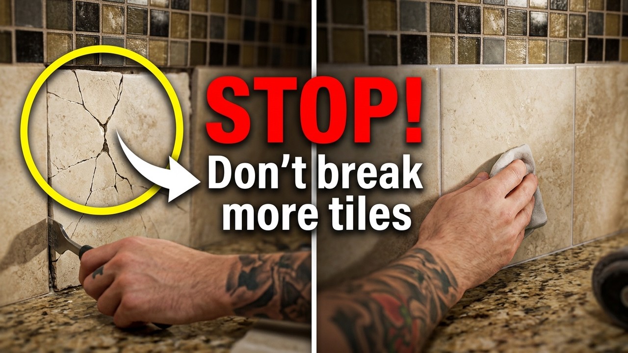 How To Remove A Tile In A Kicthen Backsplash Complete Repair #DaveBlake Licesne Tile Contcartor