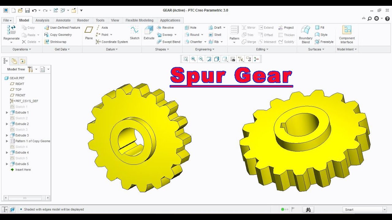 Spur Gear Tutorial in Creo Parametric | Spur Gear | Creo Parametric