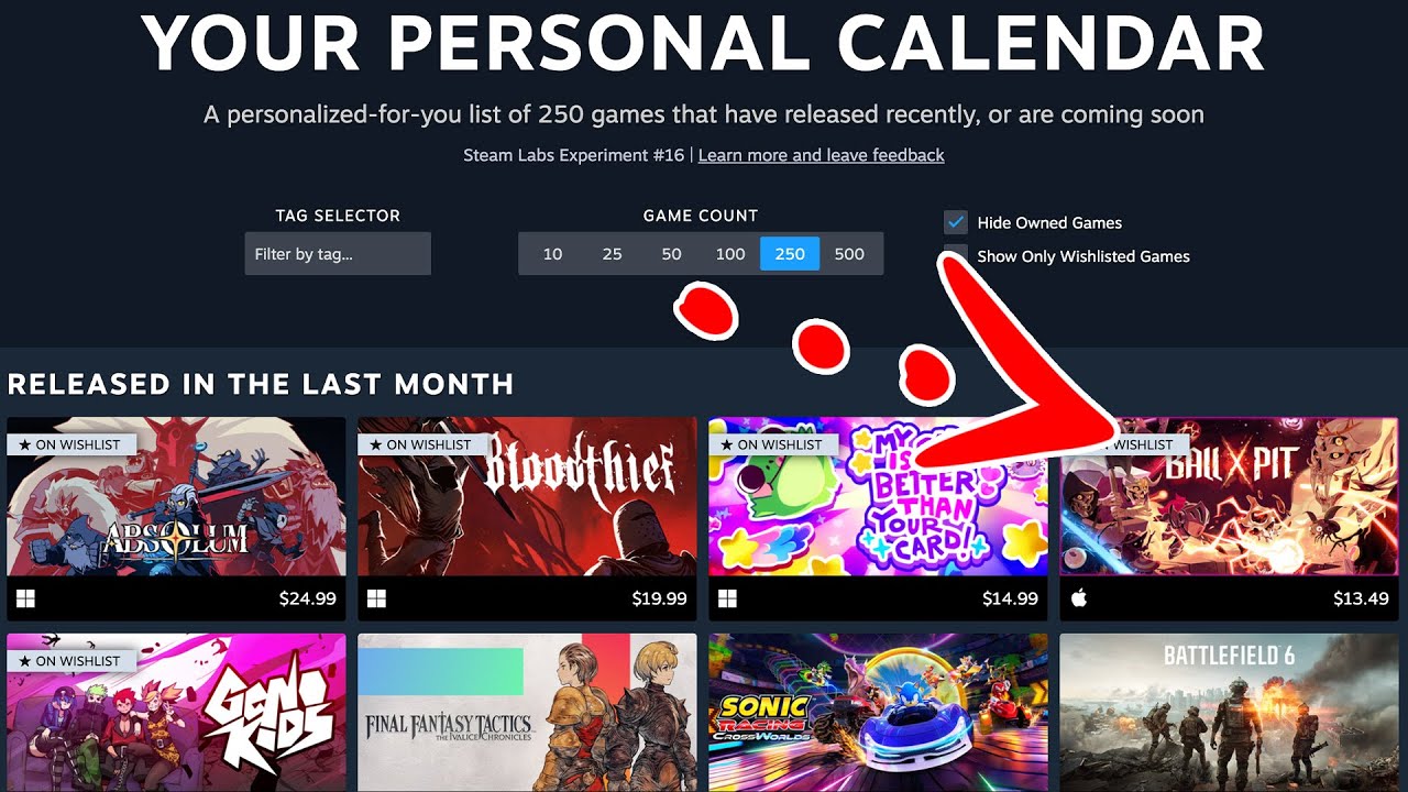 NEW way to find games to play: Steam Personal Calendar