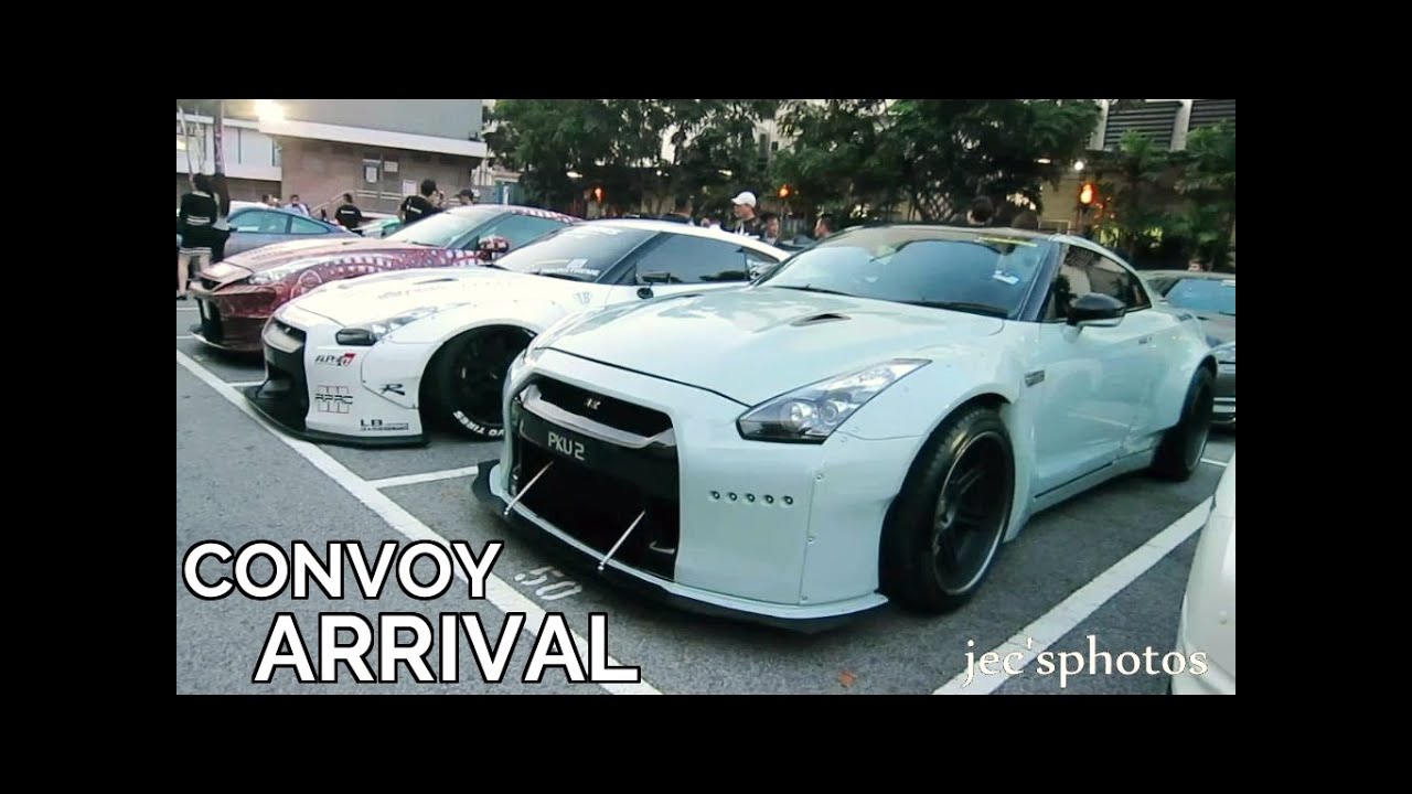 50+ Nissan GTR R35s and Supercars Convoy Arriving at LUXI Dance Club