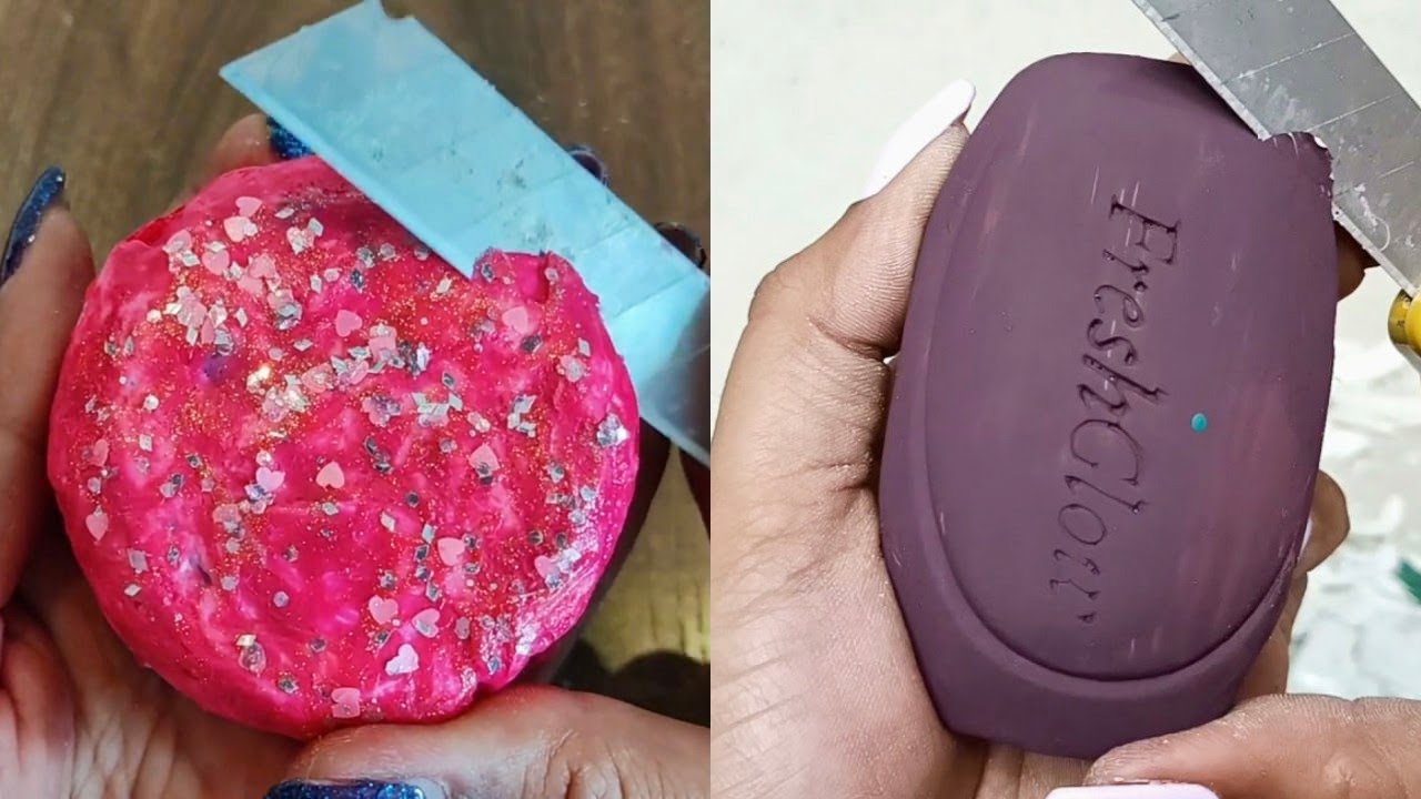 Soap Carving ASMR Satisfying Relaxing Dry Soap Crumble | Soap Cutting Soft and crunchy sounds