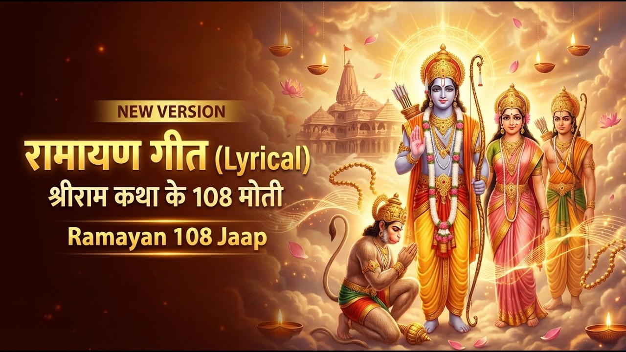 New Version - रामायण गीत (Lyrical) | रामायण 108 मनका | श्रीराम कथा के 108 मोती | Ramayan 108 Jaap