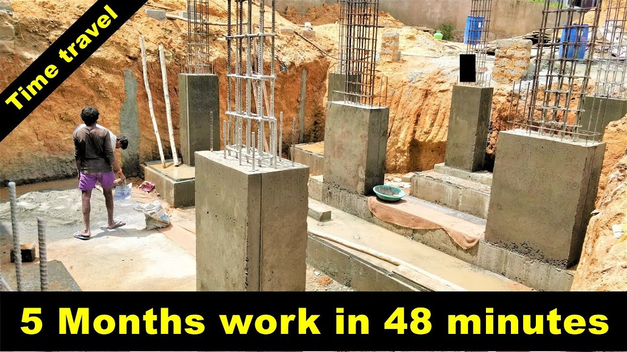 Step By Step Indian 30*40 house construction, time lapse - 5 months work in 48 minutes
