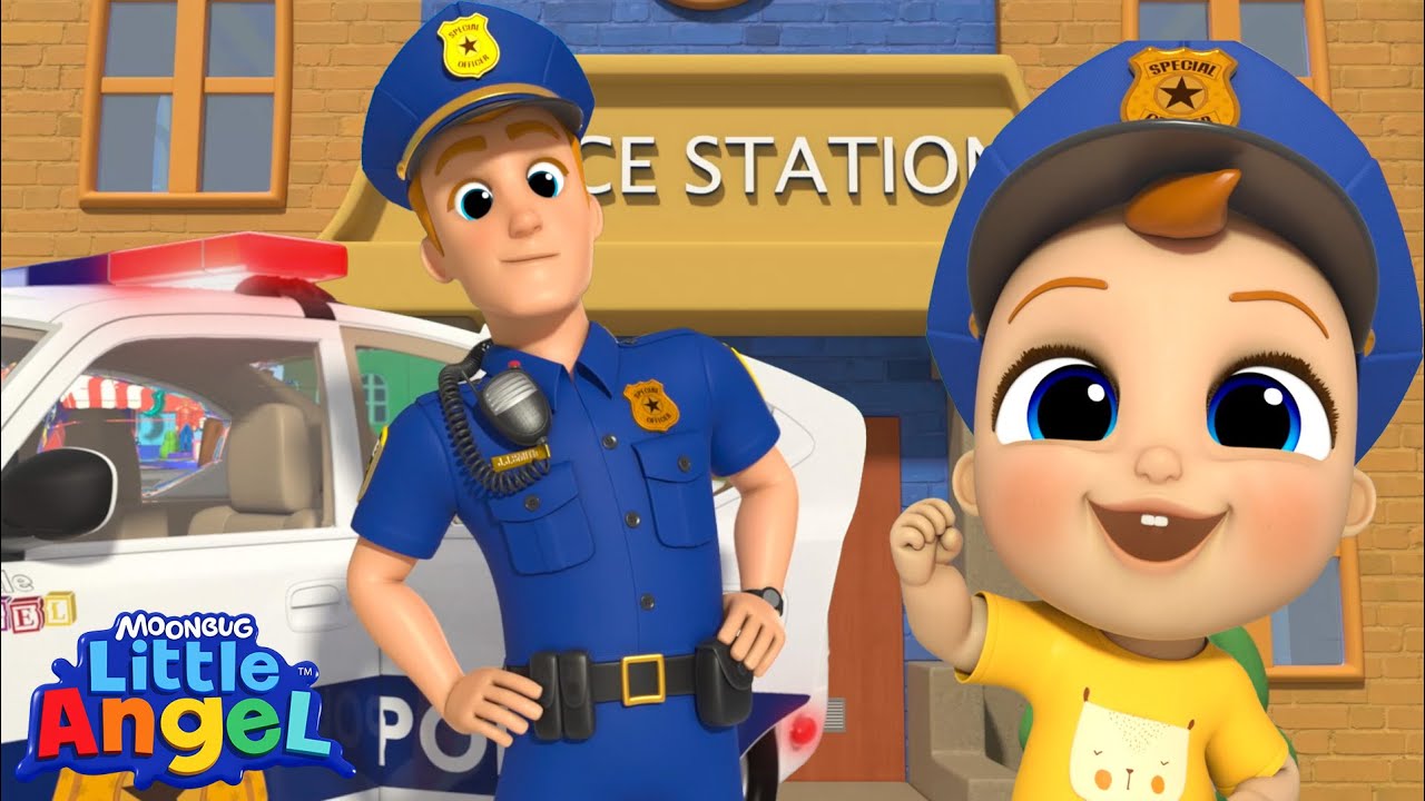 Baby John Learns about the Police | Fun Sing Along Songs by @LittleAngel Playtime