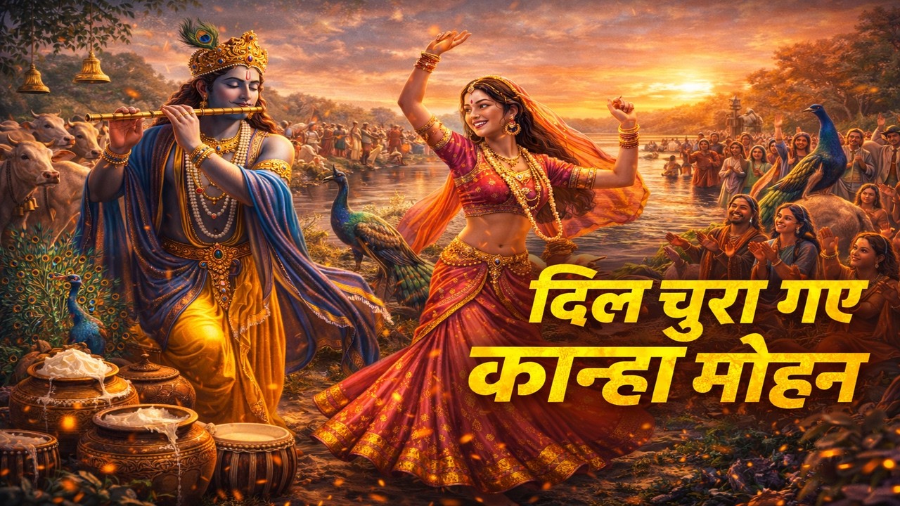दिल चुरा गए कान्हा मोहन 💙🦚 | Radha Krishna Bhajan | Flute & Tabla Devotional Song | AB CINEMA
