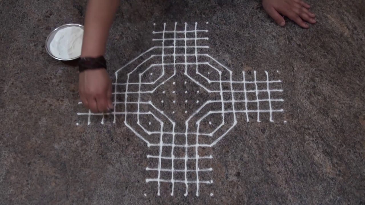 Simple Rangoli Design/ Dot Rangoli with 18 dots
