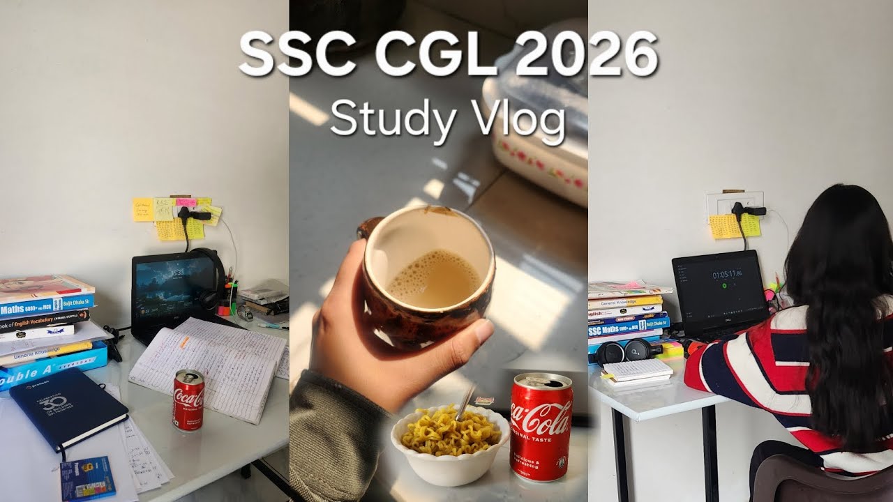 8 Hours study vlog 📚 | SSC CGL 2026 | Productive study vlog for cgl aspirants 🎯 #ssc