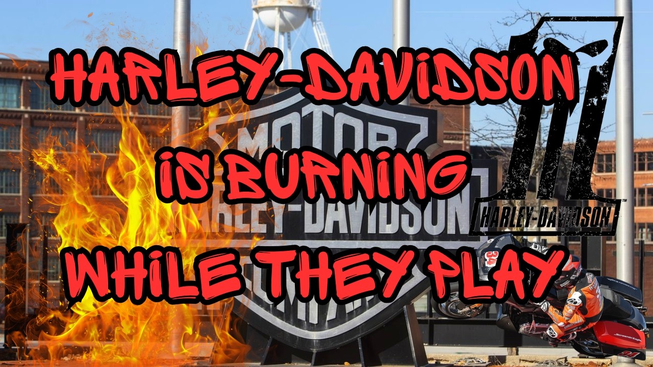 Racing Harley-Davidson While the Company BURNS