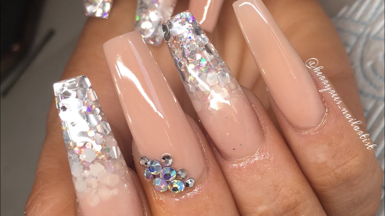 Extreme Tapered square Nude Acrylic Nails