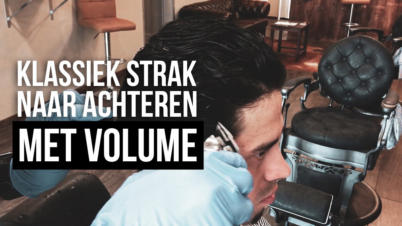 Klassiek strak naar achteren mannen kapsel met volume | Randy