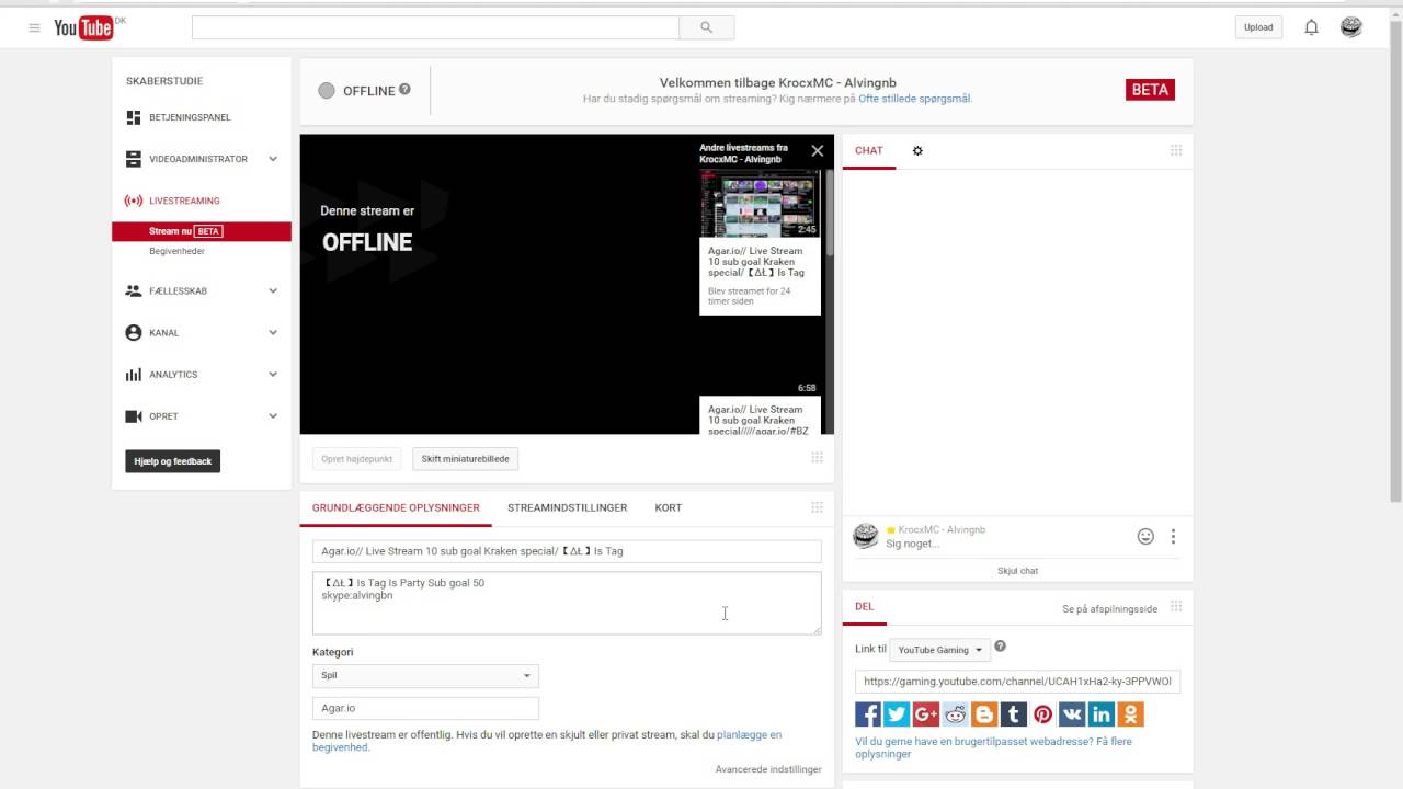 dansk Livestream for agar.io