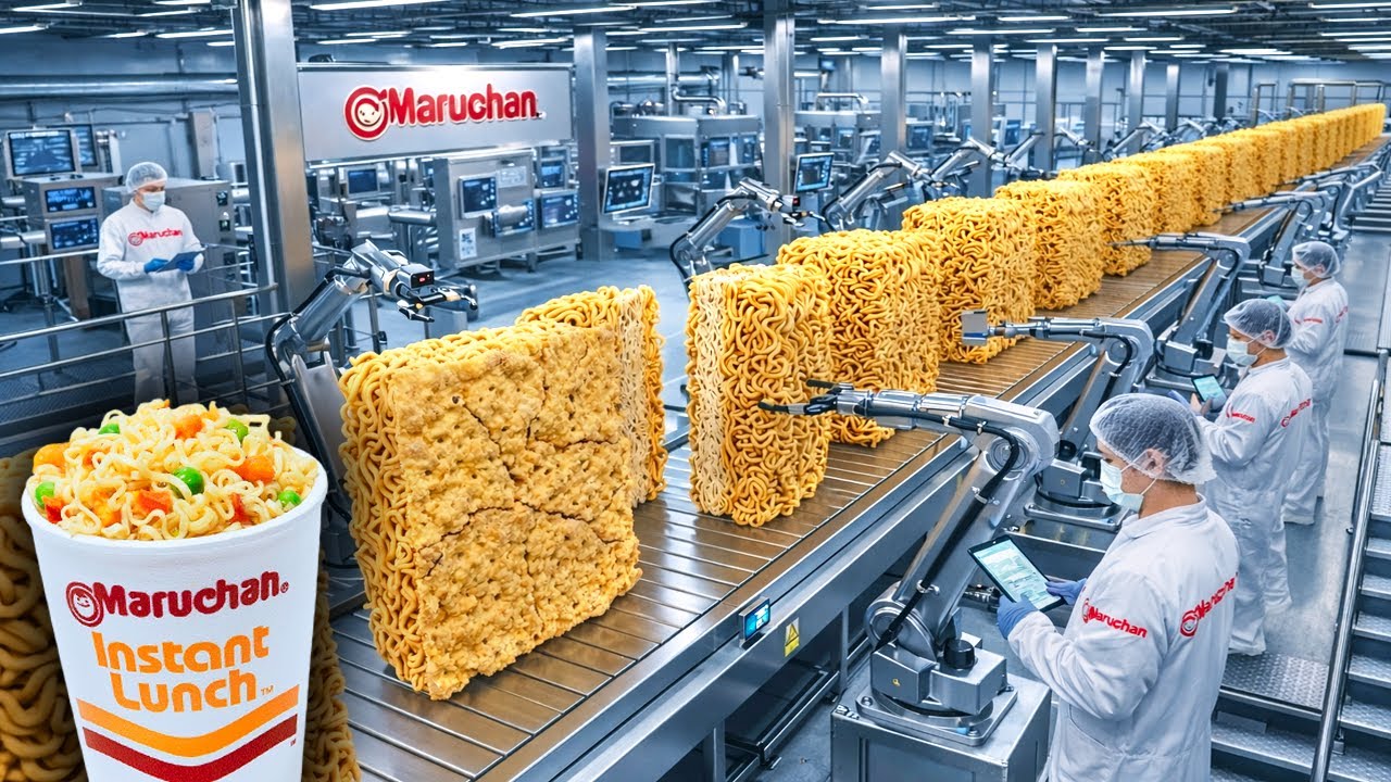 CÓMO se FABRICAN los FIDEOS INSTANTÁNEOS 🍜 | ASÍ se HACEN las SOPAS MARUCHAN
