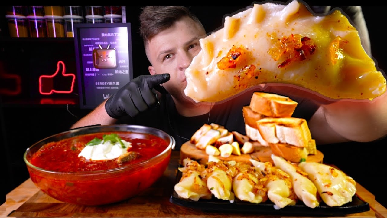 Borsch & Vareniki, ASMR MUKBANG, АСМР МУКБАНГ, 먹방, 大食い, たべる