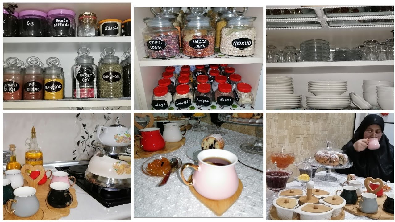 MƏTBƏX DOLABLARIMIN DÜZƏNİ.YENİ ALDIĞIM QABLARIMIN İSTİFADƏSİ.ÇAY KEYFİ.
