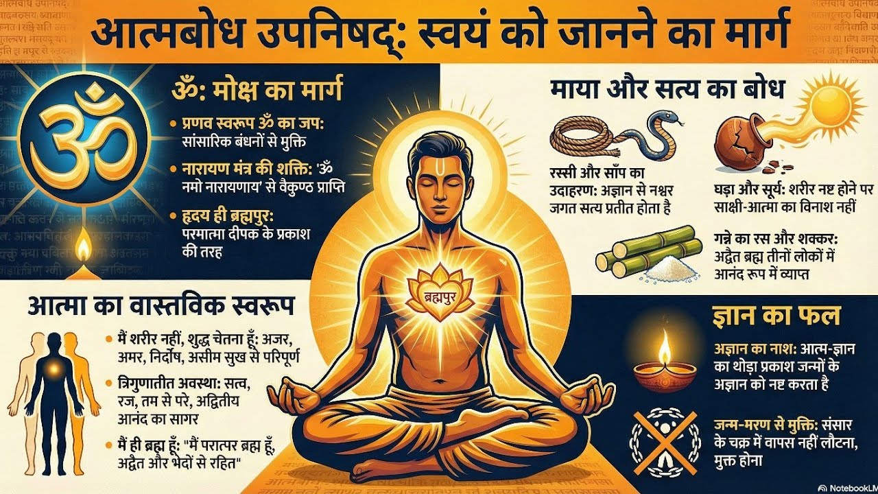 आत्मबोधोपनिषद: आत्मज्ञान का सार,  द्वैत, अद्वैत भगवान नारायण की उपासना बैकुंठ धाम की  प्राप्ति 