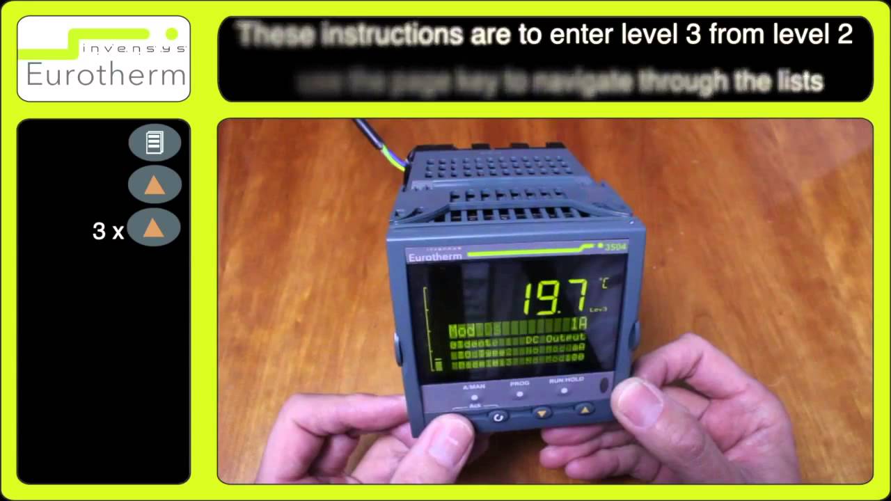 Access levels tutorial on a Eurotherm 3504 controller tutorial
