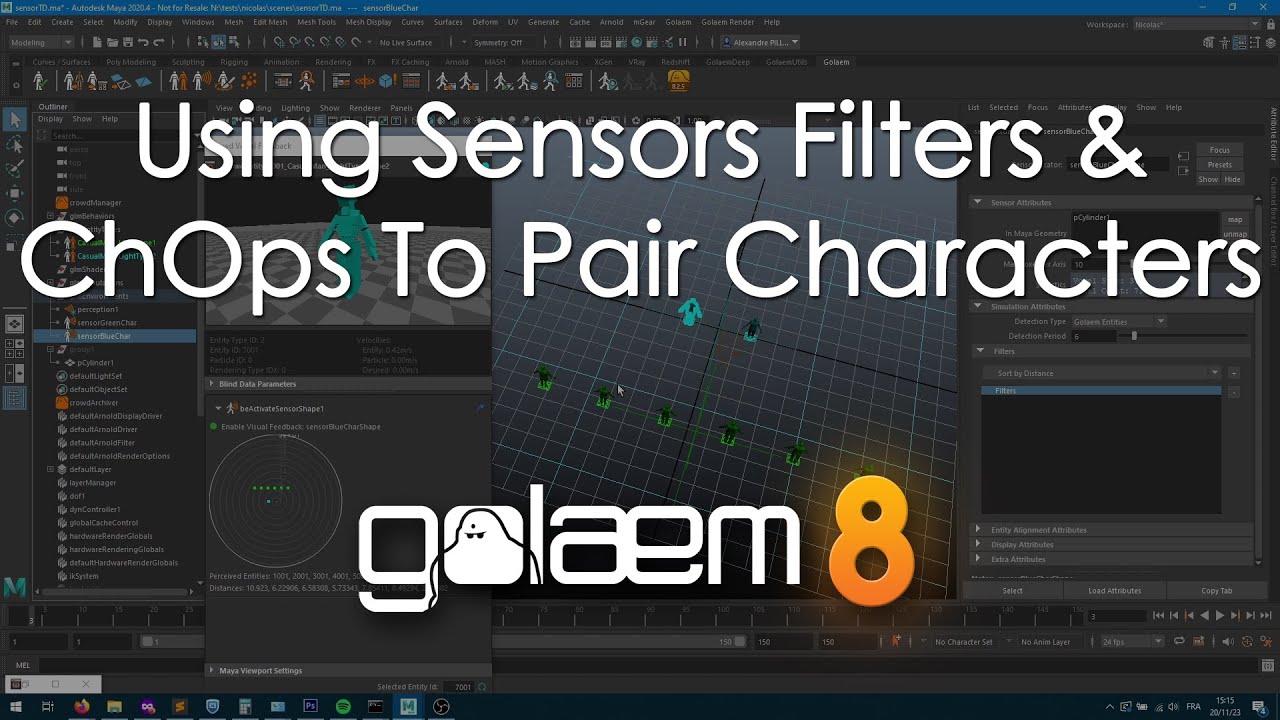 Using Sensors and Chops to pair characters