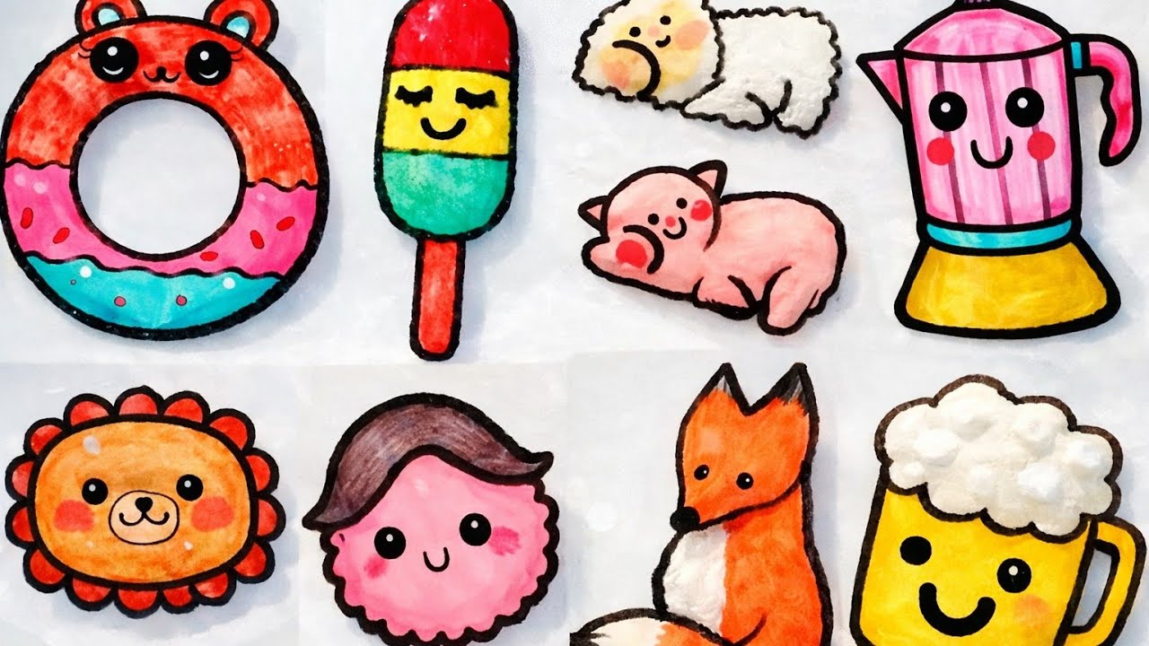 12 Easy And Cute Kawaii Drawings With Love And Fun || Magic Art with colourful ideas 