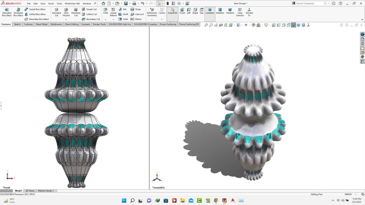 Solidworks Tutorial # 241 How to Model a Parametric Column Design in Solidworks  by SW Easy Design