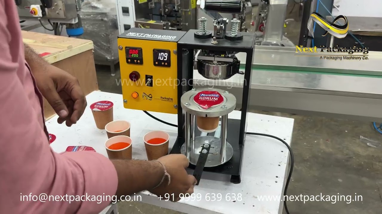 Digital Manual Glass Sealing Machine | Paper Cup Sealing Machine | Sharbat Glass Packing Machine