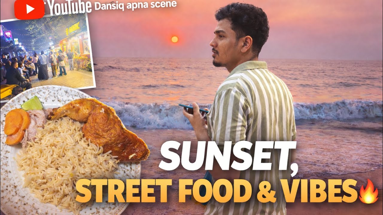 BeachSunset & Crazy Kerala night StreetFood and dinner with friends#TravelVlog#BeachVibes#StreetFood