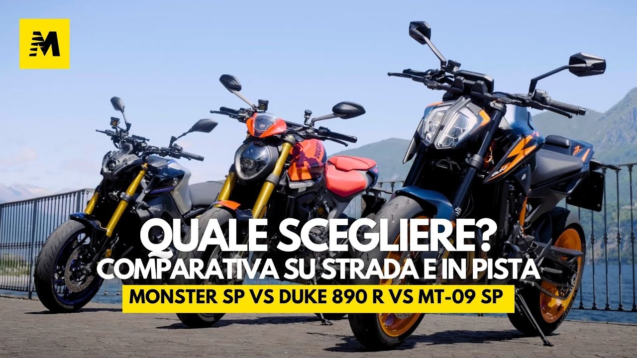 Monster SP vs KTM Duke 890 R vs MT-09 SP: SFIDA in strada e in pista