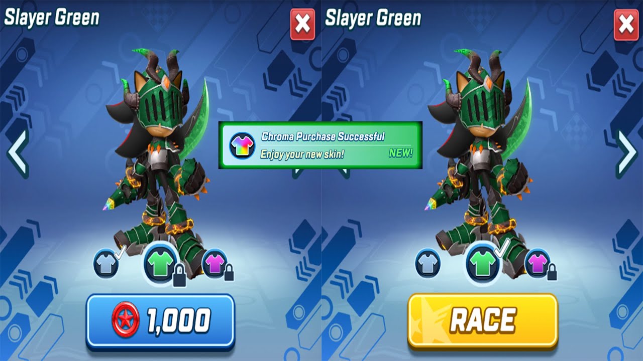 Sonic Forces - Slayer Green New Outfit Unlocked Chroma Update 1K RSR - All Characters Unlocked Game