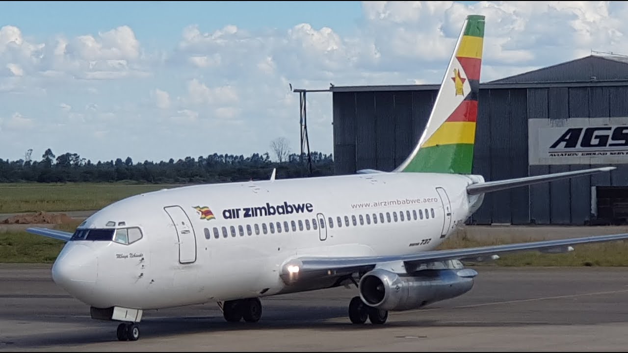 Air Zimbabwe B737-200 Takeoff from Harare