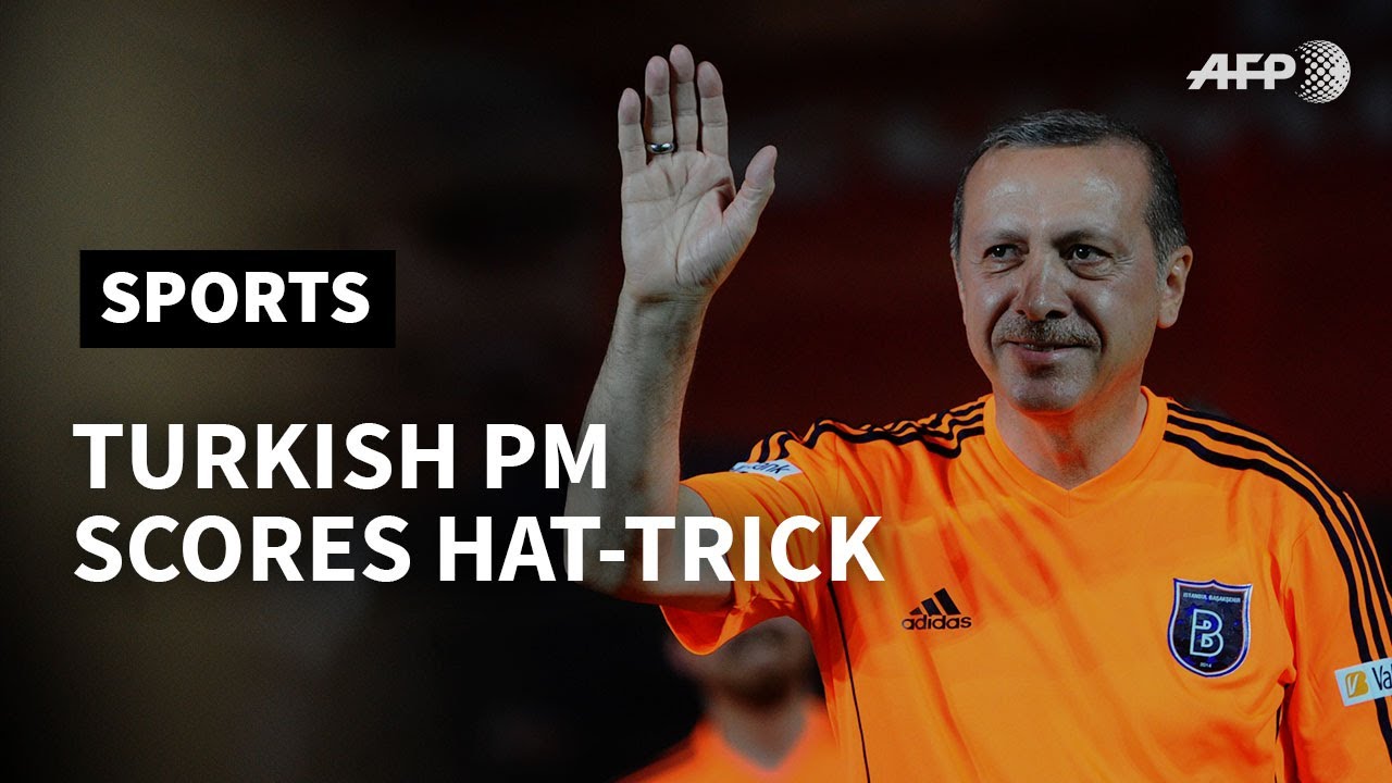 Turkish PM 'scores hat-trick' in football match | AFP