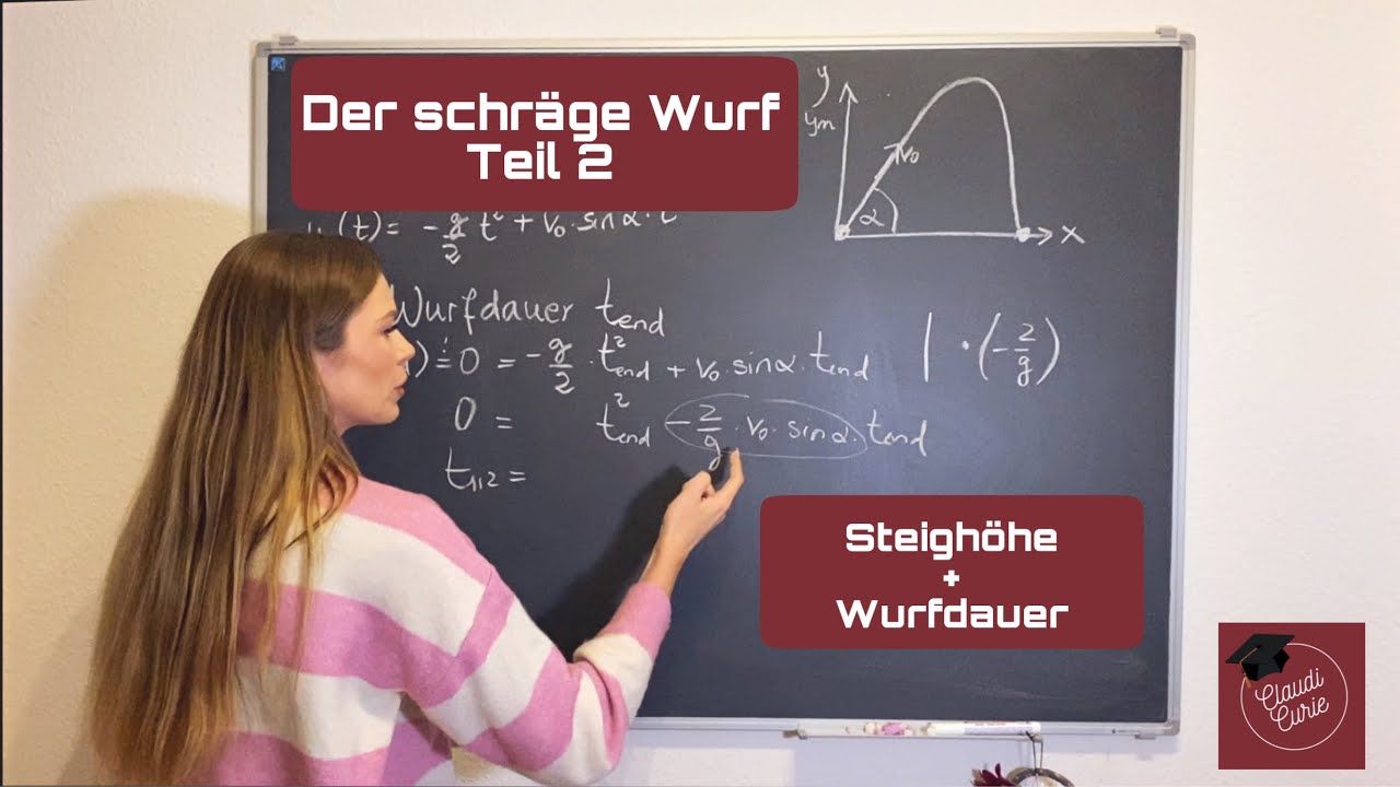 Der schräge Wurf:  Steighöhe und Wurfdauer | Mechanik | Schiefer Wurf