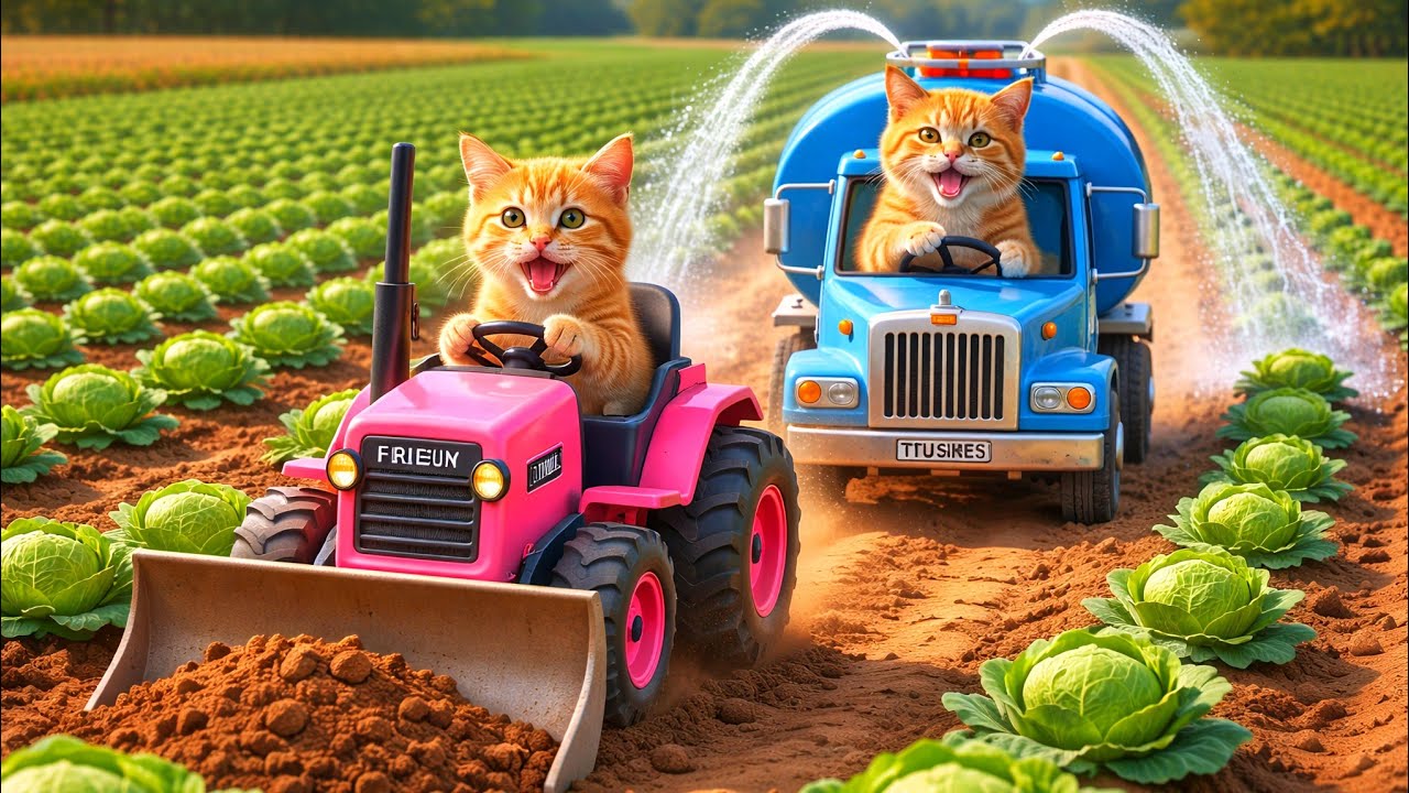 Mama Cat Trims Fur on the Farm and Makes Tiger Hat For Kittens At Home🐾🎩🐯