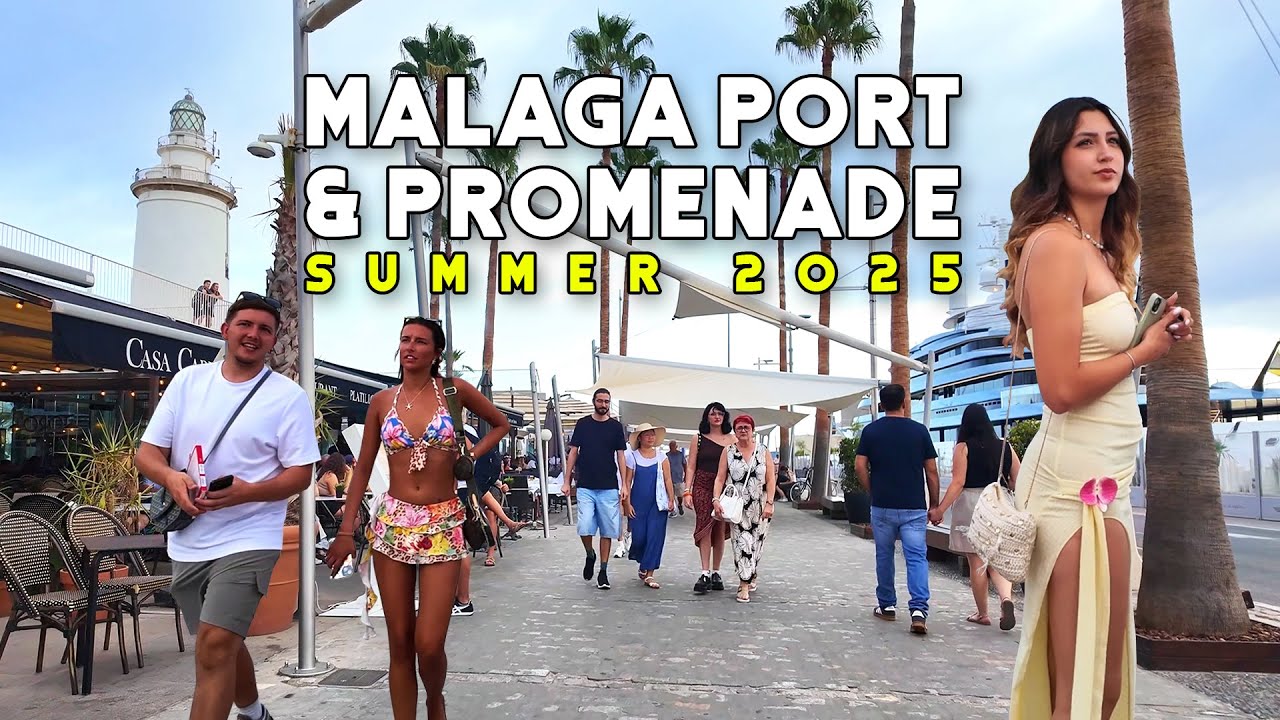 Malaga City Port and Promenade Spain Fun Summer 2025 September Update Costa del Sol | Andalucía [4K]