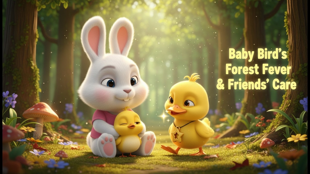Baby Bird’s Forest Fever & Friends’ Care 🌳🐰🦆🐥ducky and bunny baby bird child story cartoon