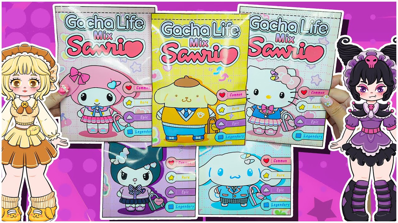 [Paper Diy] Sanrio Paper Doll Blind Bag // My Melody, Kuromi, Cinnamoroll,..   