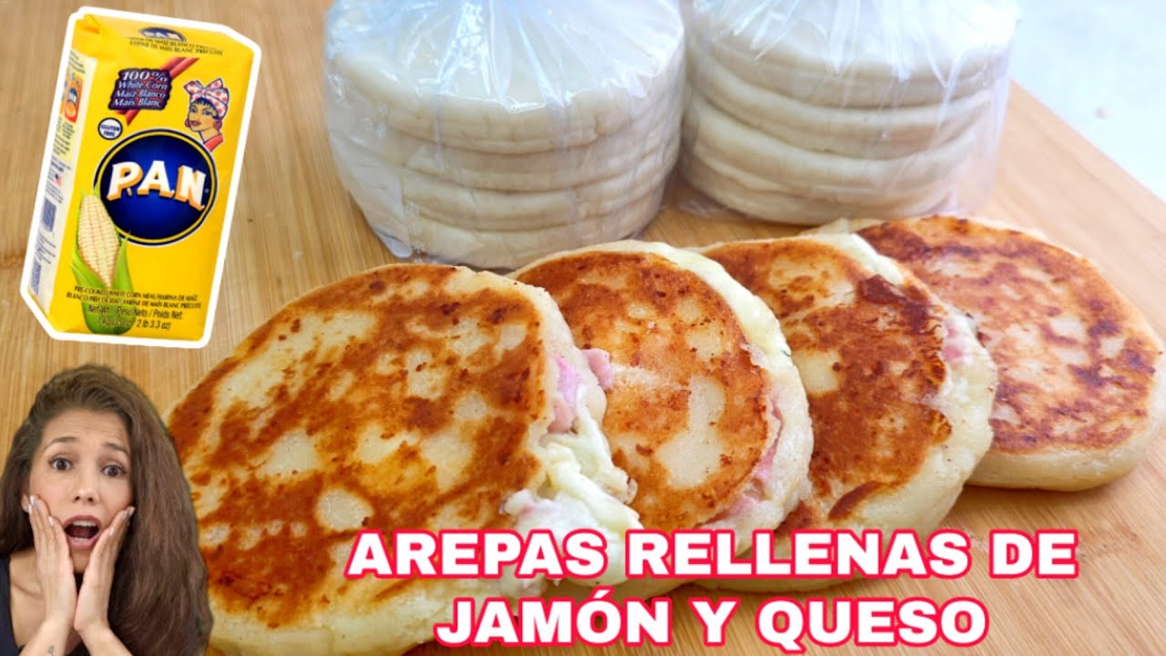 gana dinero con AREPAS RELLENAS de jamón y queso 🧀🫓 negocio casero paso a paso 💵