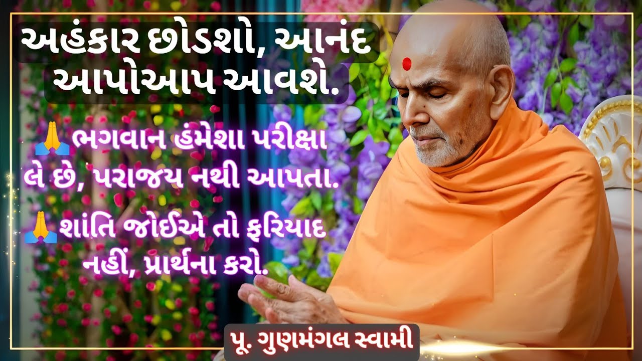 BAPS Pravachan | આજનું સુંદર પ્રવચન | Peaceful Speech for Life | Powerful Motivational Speech
