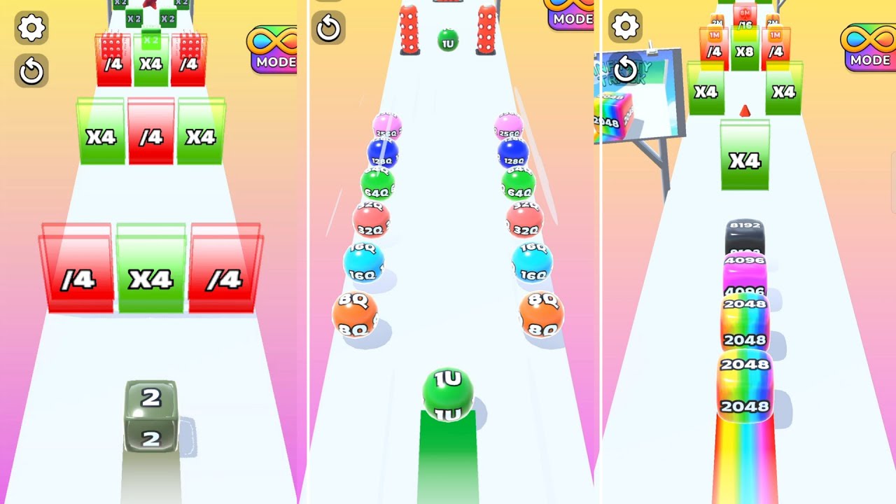 Jelly Run 2048 ULTIMATE Gameplay | 3 Shape Play Showdown! | 256M vs 4096e vs 64M Race!