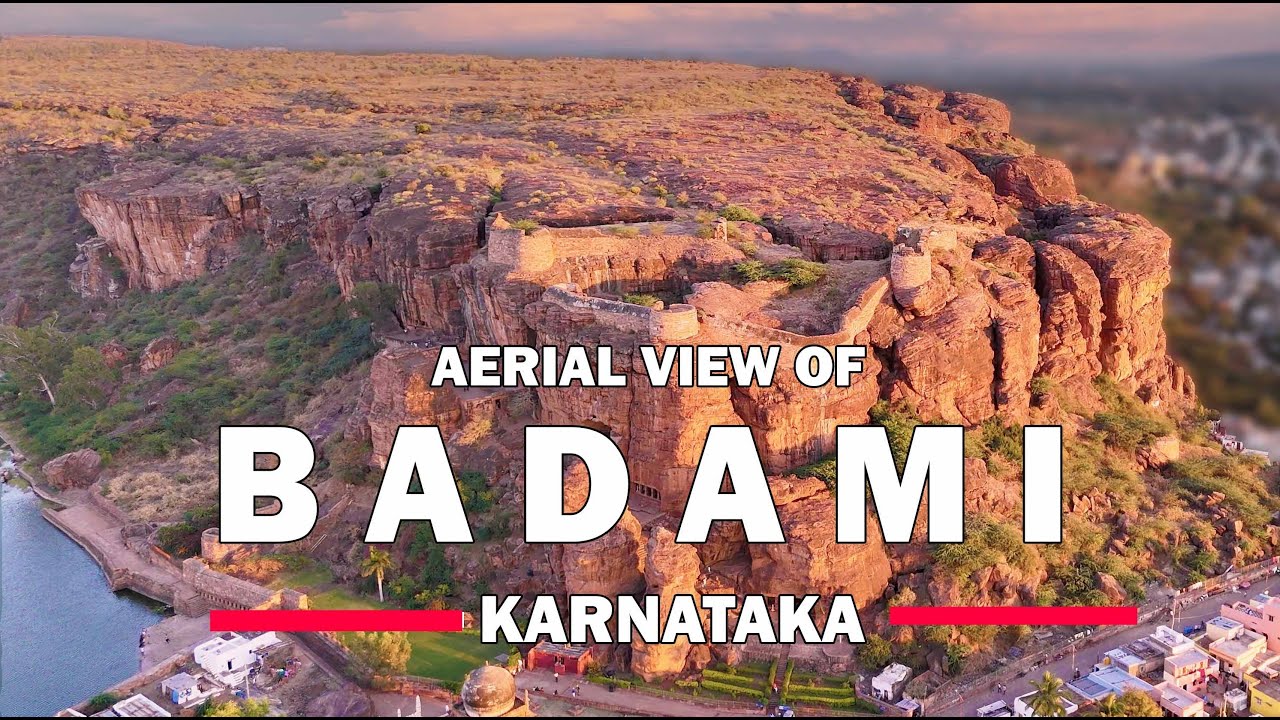 Discover Badami in 4K Cinematic Aerial, Badami Caves, Badami City, #badami #indiatravel  #karnataka