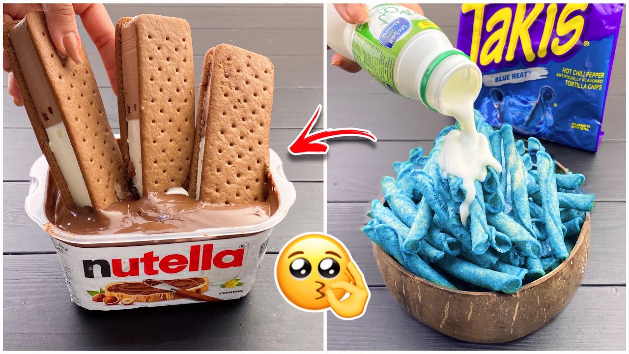 جربت طبخات فنانة من التيك توك 😍! تاكيز ازرق مع لبن؟ 🧐